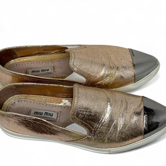 Miu miu metallic silver pink and gold slip on sneaker - Picture 4 of 8